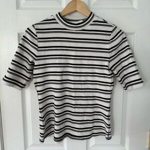 Maeve by Anthropologie knit ribbed  mock neck half sleeve shirt